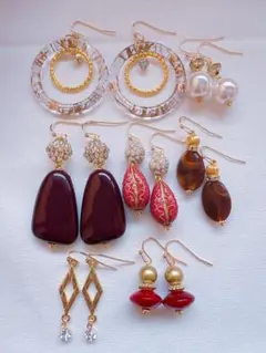 大ぶりフックピアス 7点セット