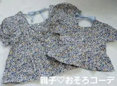 新品＊親子コーデ《2点セット》花柄　リボン付き　トップス