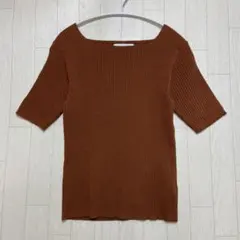 SENSE OF PLACE スクエアネック半袖ニット