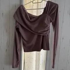 Dazy 薄紫色 ドレープネック 長袖 Tシャツ Lサイズ