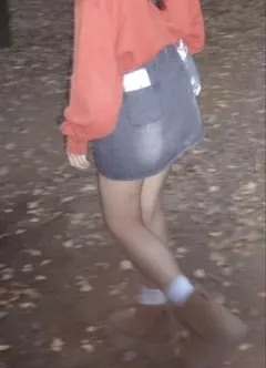 グレー デニムミニスカート