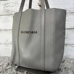BALENCIAGA エブリデイ トートバッグ XS グレー レザー ロゴ