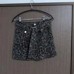SPRAYPREMIUM ヒョウ柄ミニスカート ベルト付き