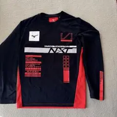 MIZUNO 陸上競技用 長袖シャツ 黒×オレンジSロンT 中古