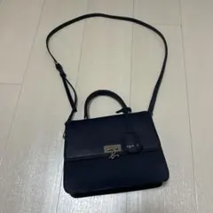 ネイビー　ショルダーバッグ 合成皮革のサムネイル