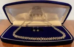 パワーストーン　英雅堂　白水晶　ネックレス&イヤリングセット