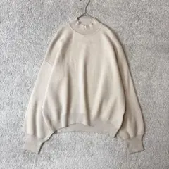 ジーユー　スウェットライクハイネックセーター　ニット　ライトベージュ系　XL