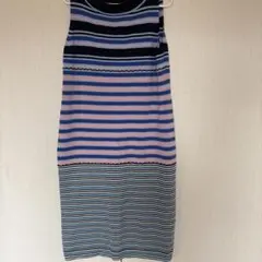 ストライプ ノースリーブ ニットワンピースUNIQLO
