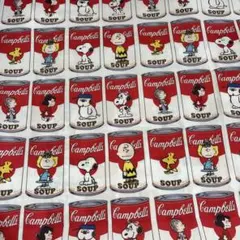 生地 はぎれ 綿ポリエステル スヌーピー キャンベルスープ缶