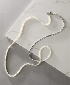 パールロングネックレス シルバー