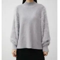 AZUL BY MOUSSY シャギースリーブ ハイネック ニットトップス