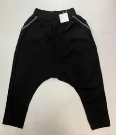 【残りわずか】新品 黒サルエルパンツ ポケットライン　フリーサイズ ウエストゴム
