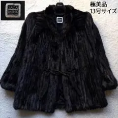 極美品✨サガミンク リアルファーコート 毛皮 銀タグ ブラック XL ロング毛足