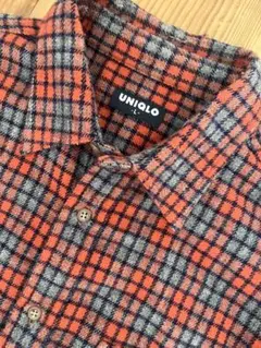 90s old uniqlo flannel shirt vintage 紺タグ
