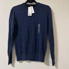 UNIQLO ケーブルクルーネックセーター M ネイビー