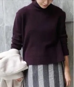 IENA カシミア混ニット　パープル