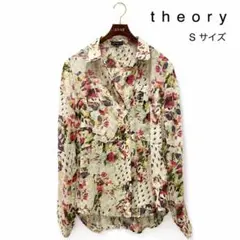 Theory セオリー 花柄 長袖ブラウス シルク100% S 美品のサムネイル