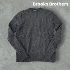 Brooks Brothers ウール100 ケーブルニット M グレー