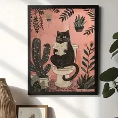 アート　ポスター　猫　インテリア　レトロ　モダン　北欧　雑貨　ミッドセンチュリー