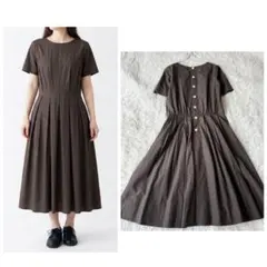 マーガレットハウエル ロング シャツ ワンピース コットン 墨色 - メルカリ