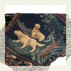 犬　ゴールデンレトリバー　カモ　キジ　レトロ　ラグ　カバー　170×120