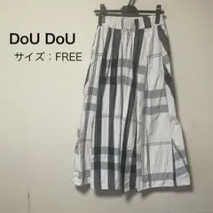 【DoU DoU】ドゥドゥ チェック柄 フレアスカート フリーサイズのサムネイル