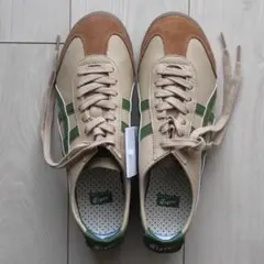 オニツカタイガー スニーカー MEXICO66 ベージュ／緑 25.5cm