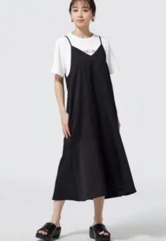 GU gu ジーユー　バックリボンキャミソールワンピース+EC　丈短め XS