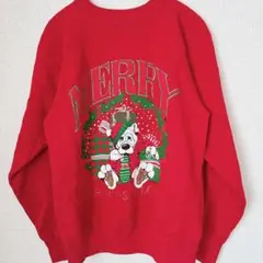 USA製 スウェット M 赤 クリスマス ヴィンテージ