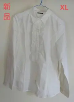 新品　ユニクロ　ストレッチフリルシャツ　XL