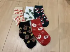 【2〜3歳】クリスマスデザイン靴下 5足セット