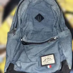 デニムバックパック フロントポケット付き