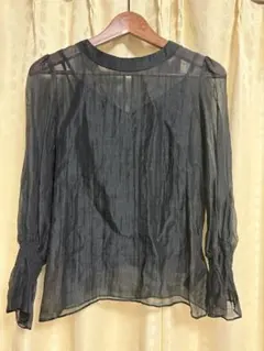 美品】Acne Studios ノースリーブシャツ ダークグレー シアー素材 