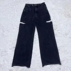 ★ Chico チコ サイドスリット ダメージデニム パンツ 2 レディース L