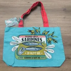 Trader Joe's サーディン柄 トートバッグ 新品 40×30×10cm