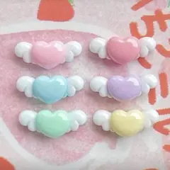 ハートデコパーツ 6個セット