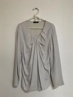 【COMME CA ISM】長袖ブラウス グレー