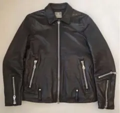 極美品！ナノユニバース黒 ラムレザー シングルライダースジャケット