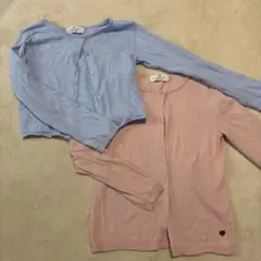 H&M カーディガン 水色 ピンク 2枚セット 140