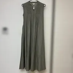 美品 ウィムガゼット ノースリーブマキシワンピース クレープ素材 