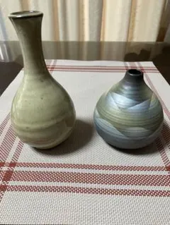 陶器の一輪挿し2個　九谷焼他