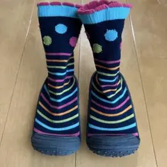 ベビーシューズ ネイビー カラフル ソックスシューズ