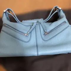 TOD'S 水色 レザー ハンドバッグ