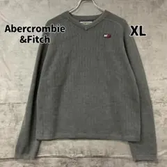 アバクロンビーアンドフィッチ コットン セーター 灰 ワンポイント【8952】