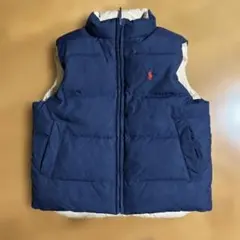 PoloRalphLaurenネイビー&ベージュリバーシブルダウンベスト120
