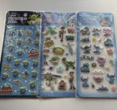 ぷくぷくシール　リトルグリーンメン　トイストーリー　スティッチ