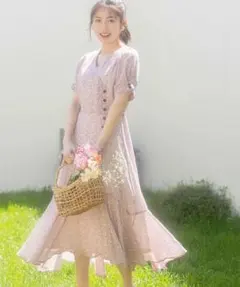 新品未開封＊トッコ　フラワーカシュクールイレヘムワンピース　春夏華やか上品清楚