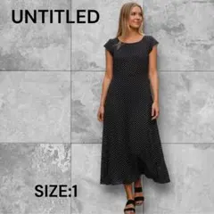e1205☆UNTITLEDフリル半袖ドット柄ロングワンピース サイズ1