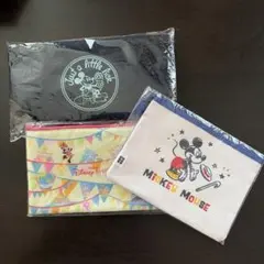 ミッキーマウス ポーチ3点セット