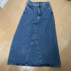 (美品)無印良品　MUJI デニム ロングスカート Sサイズ　ブルー